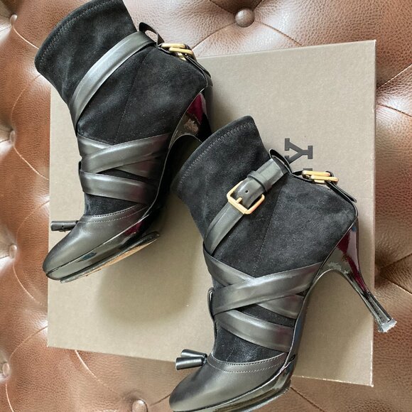 Bally Leather/Suede Black Booties - Picture 2 of 6